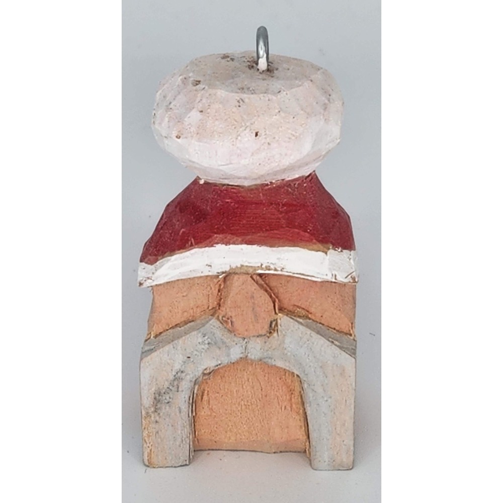 Hand‎ carved Santa ornament